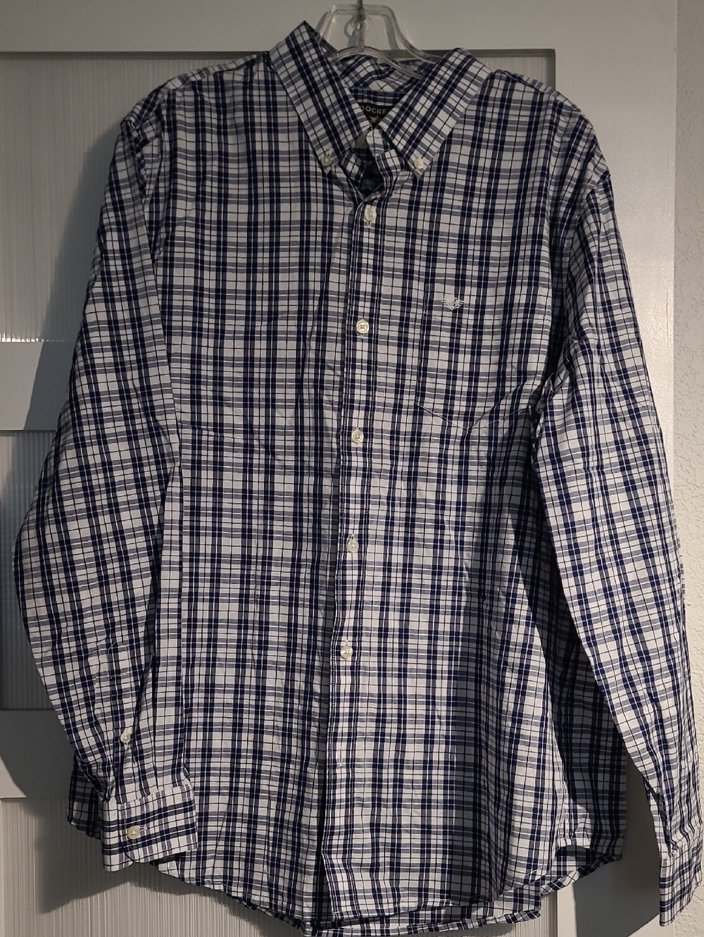 Dockers White and Black Plaid Button-Down Shirt